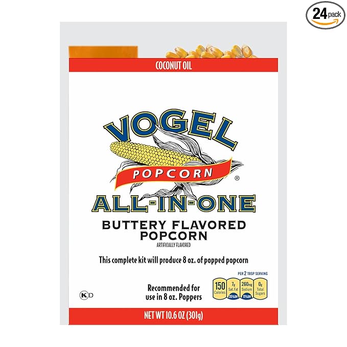 Vogel All in One Coconut Oil Popcorn Kit, 10.6 Ounce (Pack of 24)