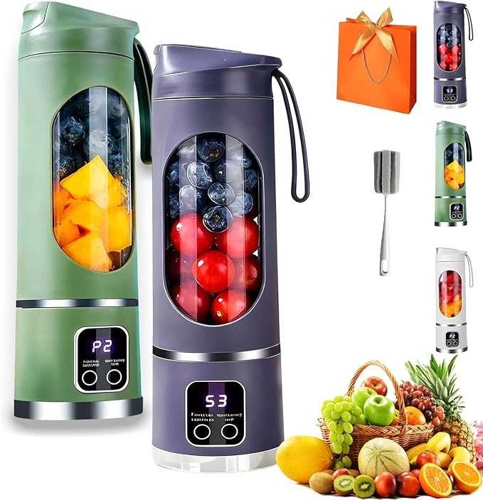 Digital Multimode Juicer Blender - Smart Led Display, Portable Usb Personal Electric Blender, Juicer Shakes And Smoothies Blender For Smoothies Liquid Diet, Shakes, Leak Proof Design (2PC-E)