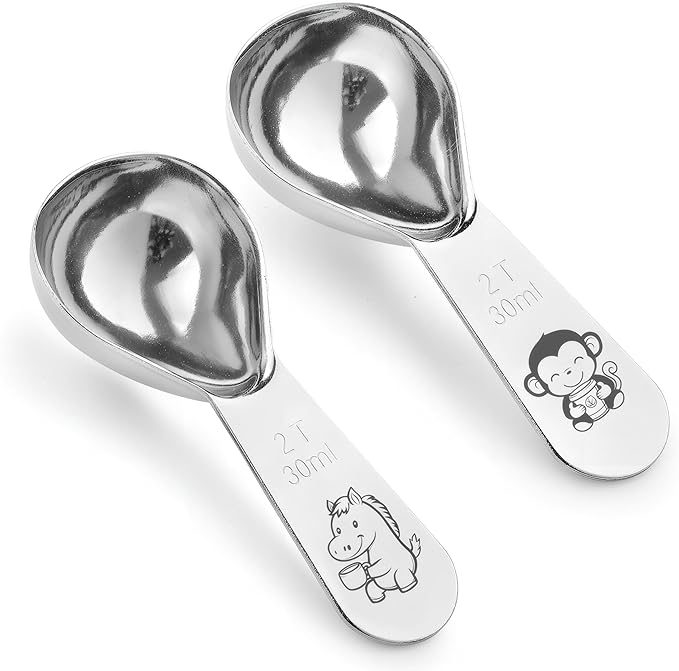 VRUIFA Tablespoon Measuring Spoon, Stainless Steel Coffee Scoop for Ground Coffee, Suger, Bean, Tea, Flour, Short Handle Fits inside Airscape Canisters(30ML*2)