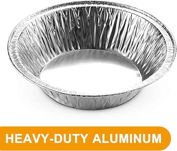 5 Inch Aluminum Foil Mini Pie Pans - Disposable Small Pie Tins For Bakeries, Cafes, Restaurants - Durable Mini Foil Pans for Pie, Fruit Tarts, Quiche (50, 5 Inch)