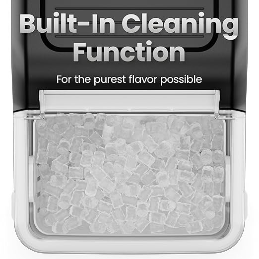 Iceman by Chefman Nugget Ice Maker Countertop, Pebble Ice Maker Machine, 26 lb in 24 Hours, Ready in 6 Minutes, Removable Ice Basket, Fun and Chewable Cubes, 1.5L Water Tank, Self-Cleaning Function