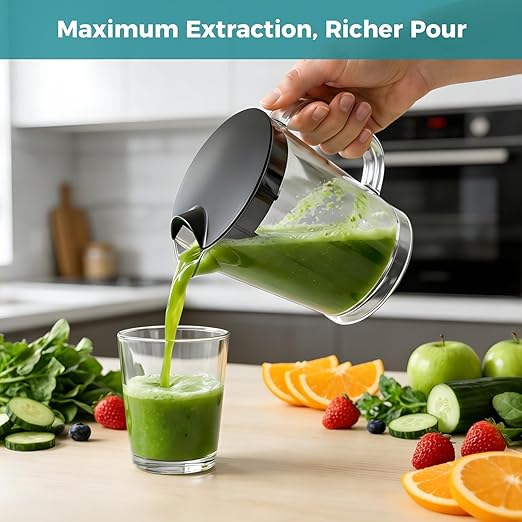 HealSmart Centrifugal Juicer Machines, 500W Juice Extractor with 2" Feed Chute and Trays for Vegetables & Fruits, Electric Juicer with 3-Speed Rapid Juicing, BPA-Free, Compact Design, Silver
