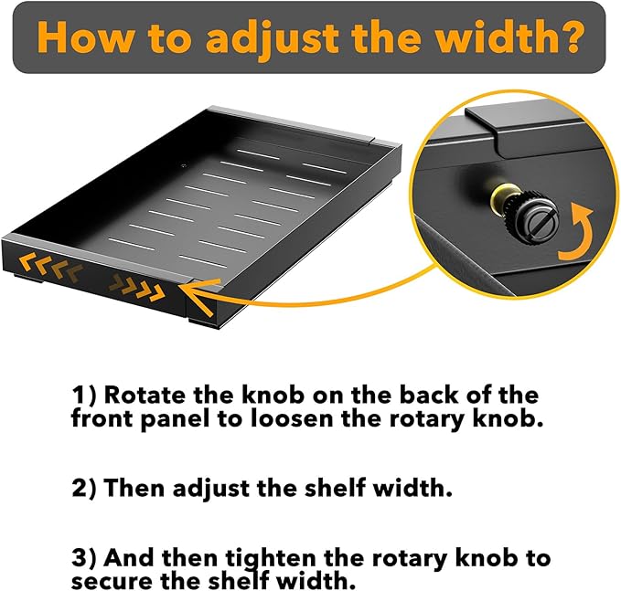 SpaceAid Pull Out Cabinet Organizer, 1 Pack Expandable 11.8"-19.6" (Need to Pull to Widen) Heavy Duty Pull-Out Drawer with Adhesive Tape for Kitchen Storage Cabinets (Black, 21" Deep)