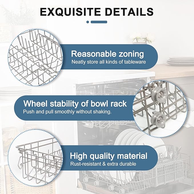 【2026 UPGRADED】DD82-01074A Middle Rack Assembly Replacement Parts Fit for Samsung Dishwasher Dishrack DW80R5061,DW80R5060,DW80K7050UG,DW80K5050US Series