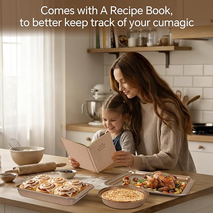 11 Piece Baking Set | Nonstick & Non Toxic Bakeware Sets Baking Pans Set | Carbon Steel Baking Supplies Include Notebook, Cookie Sheets, Roasting Pan, Muffin Pan, Cake Pan, Pizza Pan, Loaf Pan