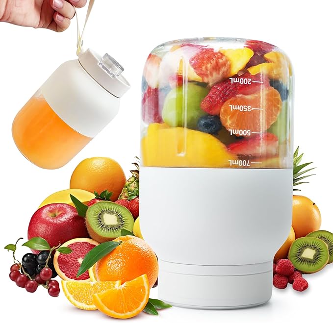 Portable blender, 700ml Mini Wireless personal cup, USB Rechargeable, Making Smoothies and Shakes, 18 Blades, Powerful Blending Effect, Compact for Kitchen, Office, Travel, Gym Use