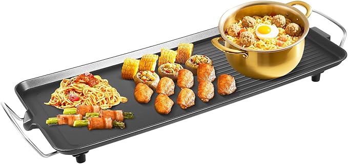 Large Electric Griddle Nonstick, 1500w Griddle Grill Korean BBQ Grill Electric Barbecue Grill Aluminum Alloy Griddle Pan Electric Griddle Grill for Outdoor, Yard Camping Party