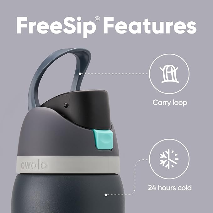 Owala FreeSip Insulated Stainless Steel Water Bottle with Straw for Sports, Travel, and School BPA-Free Sports Water Bottle, 40 oz, Foggy Tide