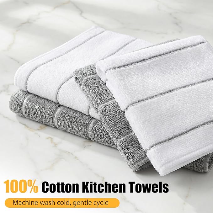 Oven Mitts Kitchen Towels Dishcloths with Pot Holders Sets 12pcs Dish Towels Sets Oven Gloves Pot Pads Heat Resistant 500 Degrees with Non-Slip Silicone Surface for Cooking Baking Grilling