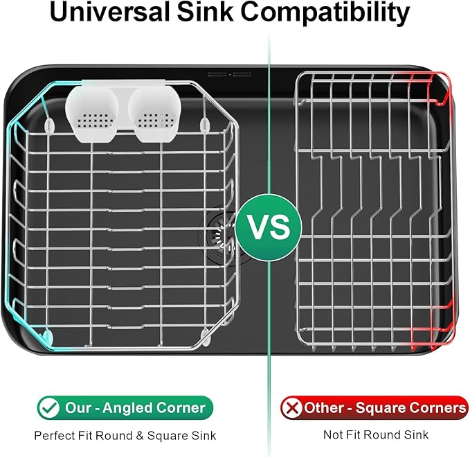 GSlife Small in Sink Dish Drying Rack - Stainless Steel Compact Dish Drainer for RV Kitchen Apartment Sink, Rust Resistant Inside Sink Rack, 1–2 Person Households, 11.6" W x 13.4" L, Silver