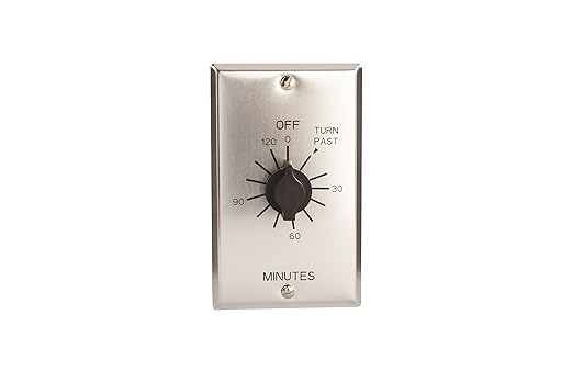 C Series Commercial Style Spring Wound Auto Off In-Wall Time Switch, 2 Hours Timer Length, SPST Switch Type