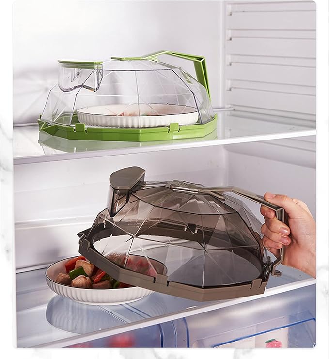 Tyenaza Microwave Splatter Cover, Microwave Plate Food Cover Microwave Splash Guard Cooker lid with Extension Handle for Kitchen Cooking(Green)