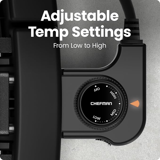 Chefman Smokeless Indoor Electric Grill, Extra Large Grilling Surface, Nonstick Table Top Grill for Indoor Grilling and BBQ with Adjustable Temperature Control, Drip Tray, Dishwasher-Safe Parts