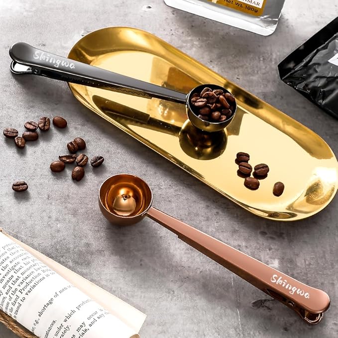 Coffee Scoop With Bag Clip, Multi-Function Milk Powder Measuring Spoon With Sealed Clamps, 20ml (Rainbow Color)