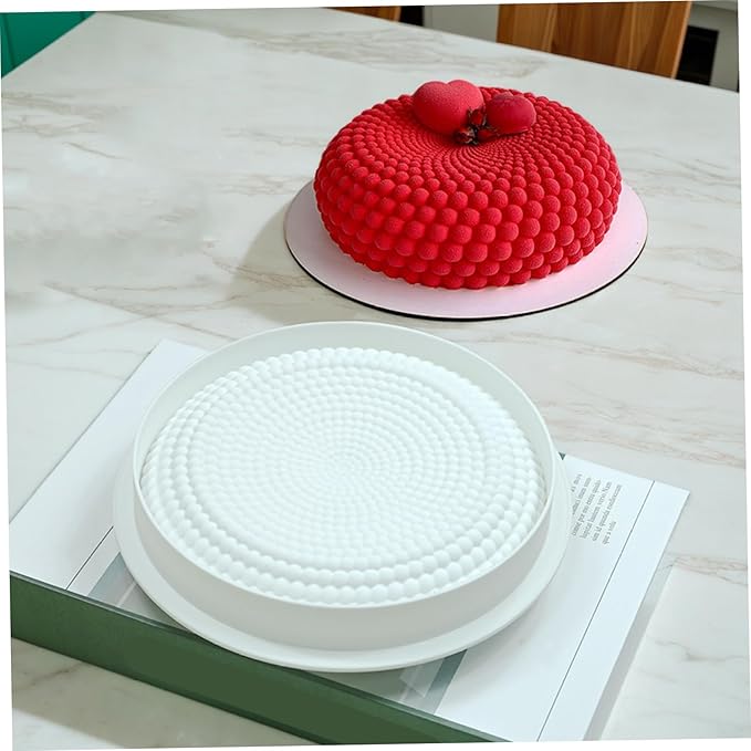 Mousse Cake Molds Round Beaded Design Cake Mold Non-Stick Easy Release Washable Reusable Silicone Mould for Baking Pastries, French Dessert, Mold, Mousse Molds