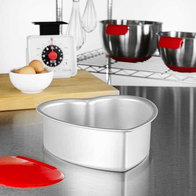 Fat Daddio's PHT-83 Anodized Aluminum Heart Cake Pan, 8 x 3 Inch