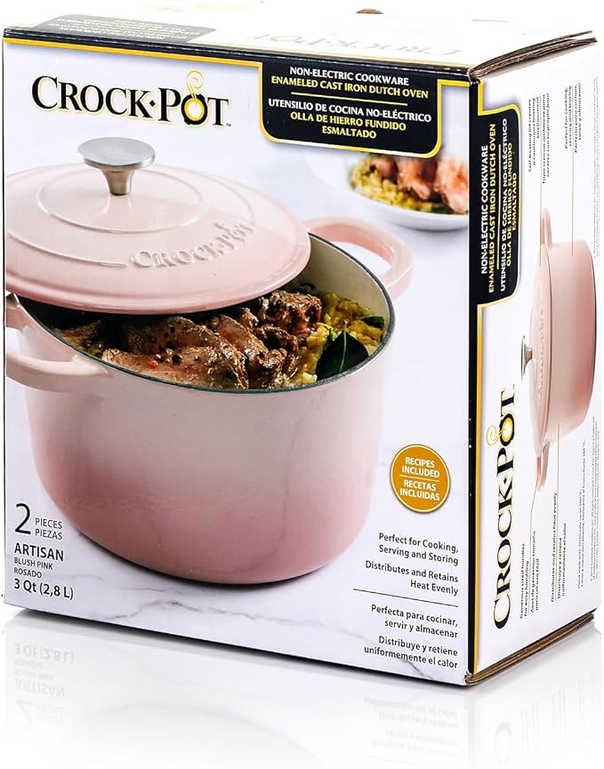 Crock-Pot Artisan Round Enameled Cast Iron Dutch Oven, 3-Quart, Pistachio Green