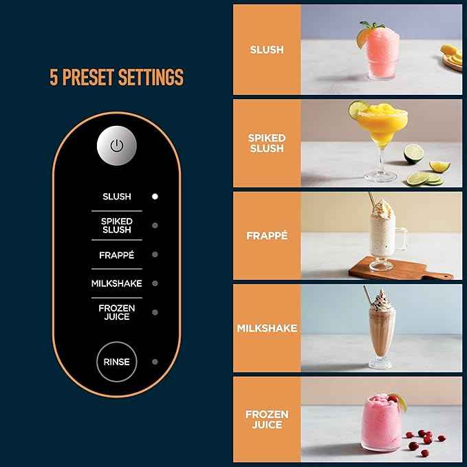 Ninja SLUSHi Professional Frozen Drink Maker with RapidChill Technology, 88 oz. Frozen Drink & Slushie Machine, 5 Preset Programs, Frozen Margaritas, Frappés, and More, Orange Mango, FS301OR