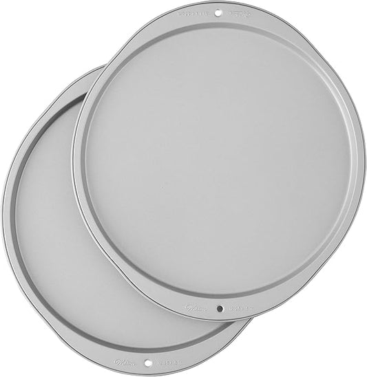 Wilton Recipe Right 12-Inch Pizza Pans, 2-Piece Set, Steel