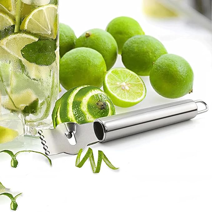 3Pcs Lemon Zester Tool Citrus Peeler Zester Grater with Handle Stainless Steel Fruit Grater Peeling Knife Multipurpose Kitchen Gadgets Bar Accessories