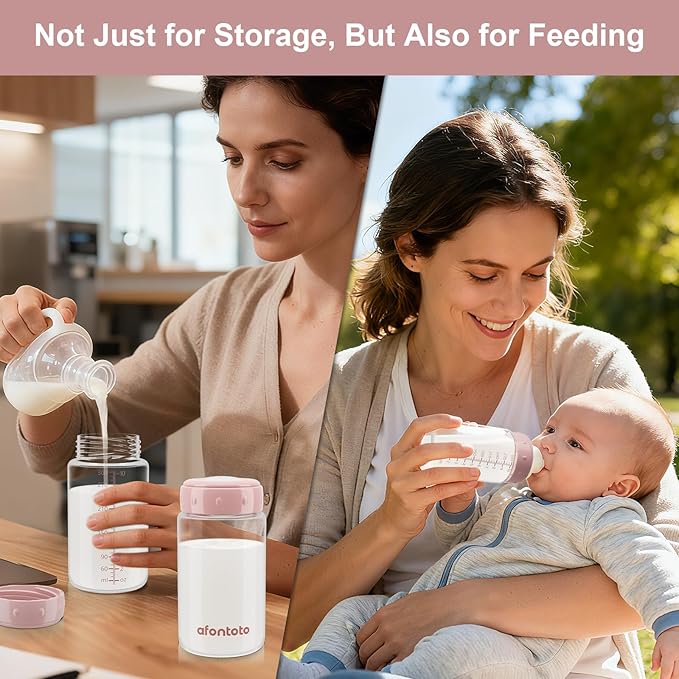 6PCS Breastmilk Storage Bottle, BPA Free Wide-Neck Spectra Bottles for Pumping, Storage Collection Baby Bottles for Fridge & Momcozy Breast Milk Cooler, Breastfeeding Bottle, 10 oz