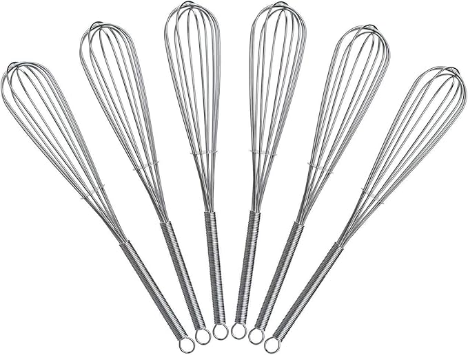 8 inch Mini Wire Whisk 6 Pack - Stainless Steel