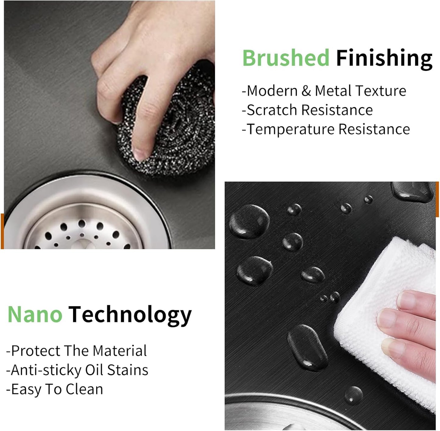 Black 20x16 In Kitchen And Bar Sink- Stainless Steel Drop In Kitchen Sink Modern Single Bowl Topmount Bar Sink With Silicon Mat,Drain Strainer Set Compatibility With Various Kitchen & Bar Style