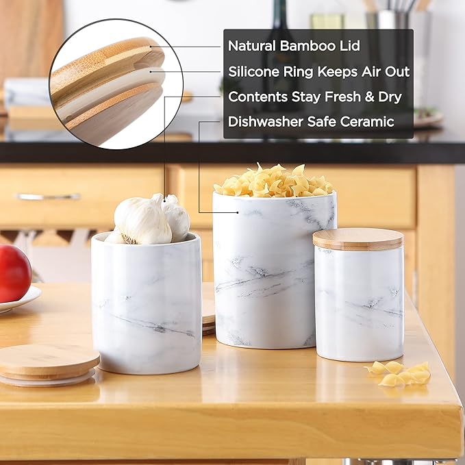 DII Kitchen Accessories Retro Collection, Ceramics, Canister Set, Blue, 3 Piece