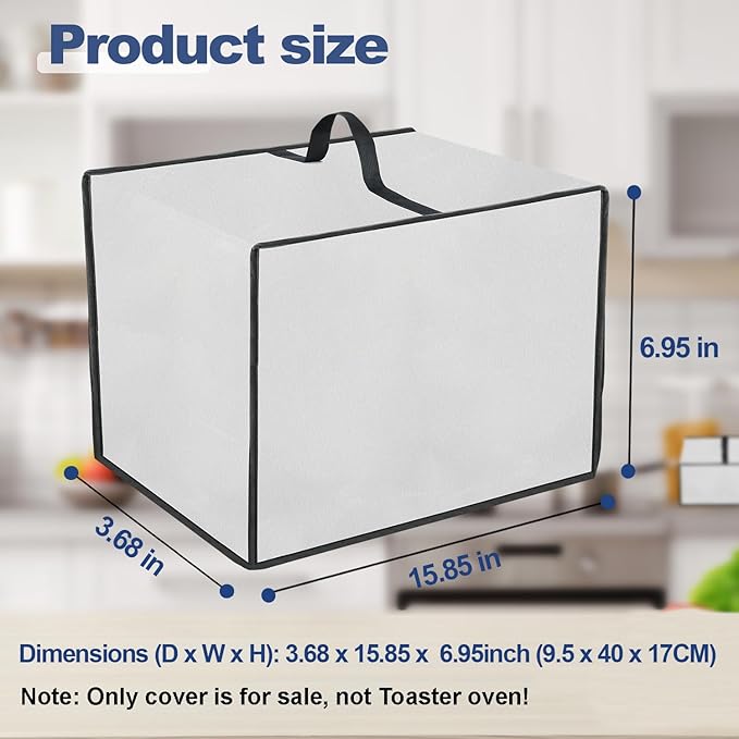Cover for Bella 2 Slice Slim Toaster, Waterproof Heat-Resistant Dust-proof Toaster Case Heavy Duty Thickened Fabric Toaster Cover with Handle (Only Toaster Lid-Silver)