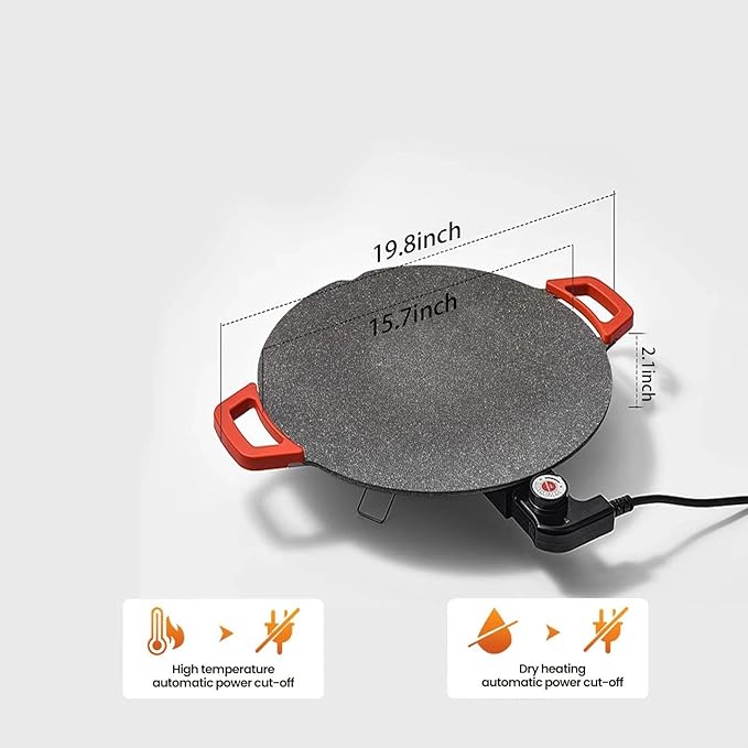 Indoor Grills Electric Smokeless – Nonstick Electric Griddle for Indoor Use, Fast-Heating Compact & Versatile Cooking for Steaks, Pancakes, and BBQ (15.7inch)