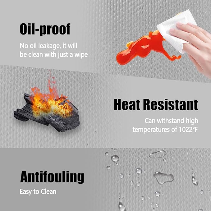 Heat Resistant Mat for Air Fryer,Deep Fryer,Oven,Gray 15x18in Hot Pads for Kitchen Counter Heat Protector,Deep Fryer Coffee Machine Accessories,Under Coffee Maker Mats for Quartz Countertop Protector