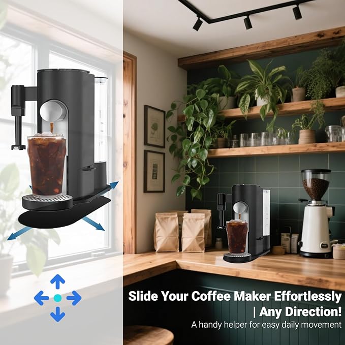 Sliding Pad for Ninja Single Serve Coffee Maker PB051 and PB041, Espresso Mat Fit for Ninja Coffee Maker Mat PB051/PB041 - Smooth Glide, Perfectly Conform to the Base