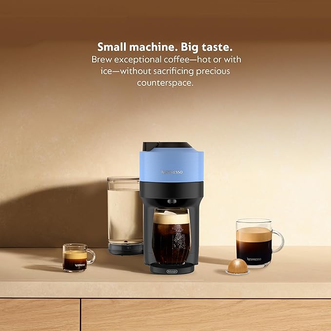 Nespresso Vertuo Pop+ Coffee and Espresso Machine by De'Longhi, Pacific Blue Descaling Kit