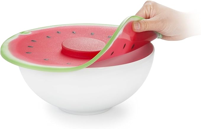 Charles Viancin - Watermelon Silicone Lid for Food Storage and Cooking - 9''/23cm - Airtight Seal on Any Smooth Rim Surface - BPA-Free - Oven, Microwave, Freezer, Stovetop and Dishwasher Safe