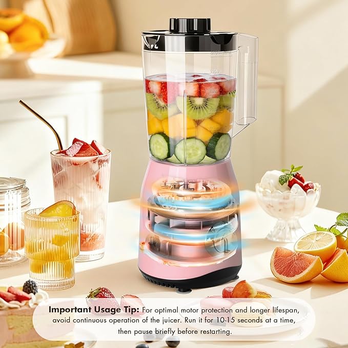Blender for Smoothies,300W Personal Blender and Grinder Combo for Kitchen with a 54oz Portable Smoothie Cups,Shakes,Juices,Frozen Drinks and a 12oz Coffee Cup with Seal Cover (Pink)
