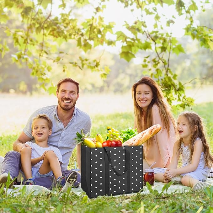 Fab totes 6 Pack Reusable Grocery Bags 35L Large Capacity Heavy Duty Reusable Shopping Bags for Groceries Waterproof Tote Bags for Shopping and Picnic with Sturdy Handles