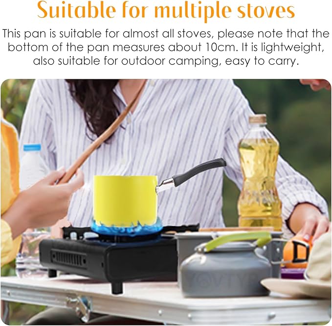 Mini Saucepan, 0.5QT Green Nonstick Butter Warmer with Handle 2 Pour Spouts Multi Milk Pot Stockpot Practical Small Melting Pot