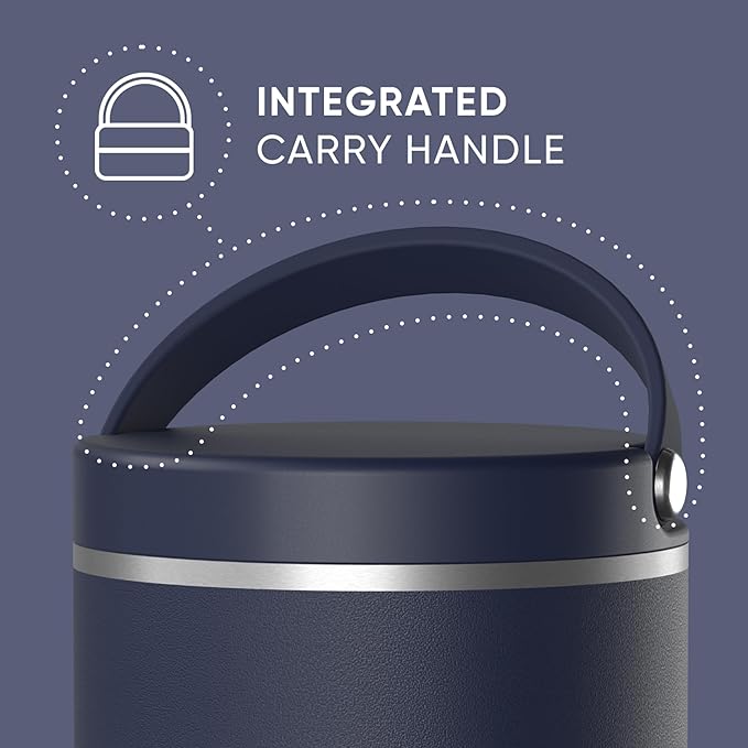 Hydrapeak 32oz Stainless Steel Vacuum Insulated Food Jar for Hot Food and Cold Food, Wide Mouth Leak-Proof Soup Jar for Adults, 10 Hours Hot and 16 Hrs Cold (Navy)