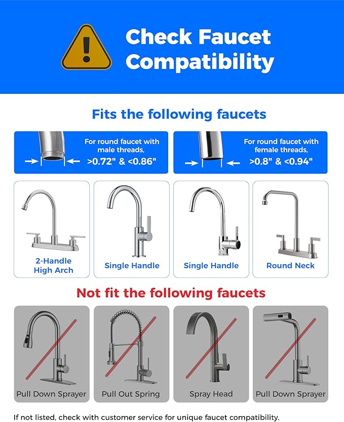 Waterdrop CTF-05 Water Filter for Sink Faucet, Countertop Water Filter System and Filter Life Reminder, Reduces Heavy Metals, Bad Odor, and 99% Chlorine, 8000 Gallons, 1 Filter