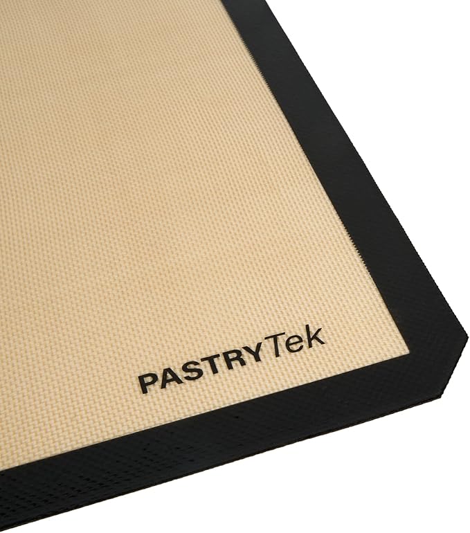 Restaurantware Baking Mat Pack of 1 Non-Stick 15.7"x23.6" Silicone Full Size Baking Mat, Rectangle Reusable Durable Oven-Friendly Anti-Slip Sheet for Kneading Rolling Shaping Dough, Tan and Black