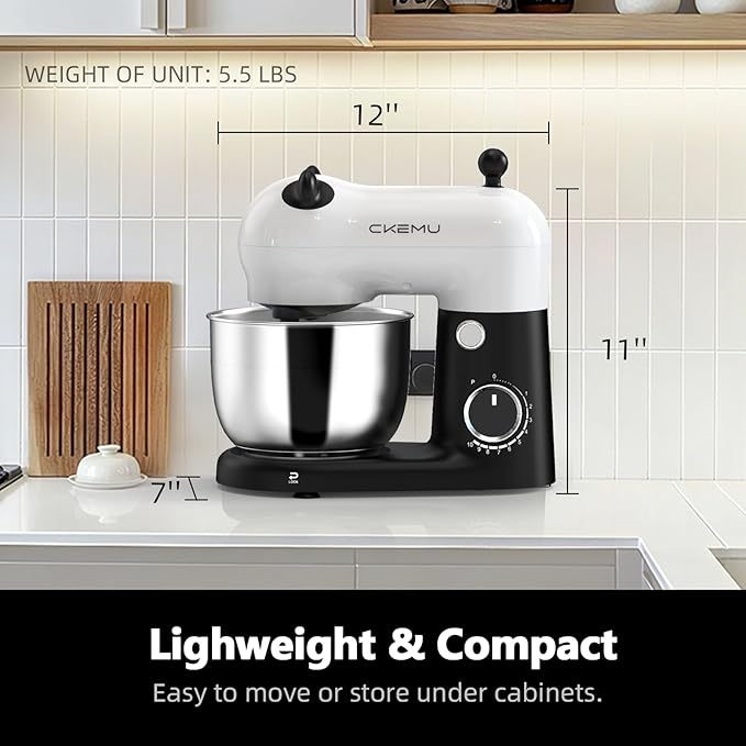 Stand Mixer, Compact & Space-Saving, Stainless Steel Bowl, Unique & Playful Design, Effcient Motor, Dishwasher-Safe Attachments, SM-2549A (Panda)