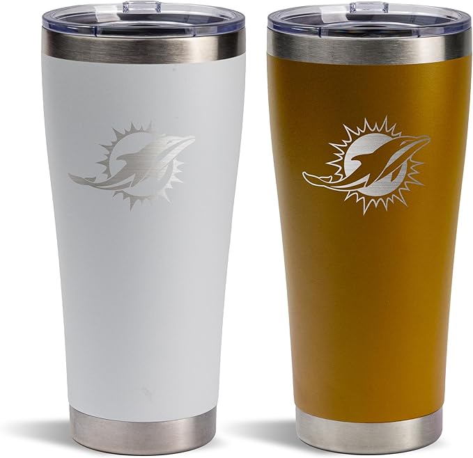 The Memory Company Officially Licenced NFL 30OZ Tumbler Set - 2-Pack Home & Away Stainless Steel Insulated Tumblers with Straws, Double Wall Vacuum Sealed Football Fan Drinkware