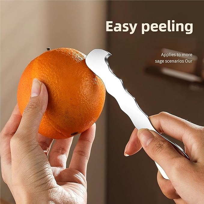 Orange Peeler Tool – Stainless Steel Citrus Peeler for Oranges, Lemons & Grapefruits | Safe Cutter & Easy Skin Remove