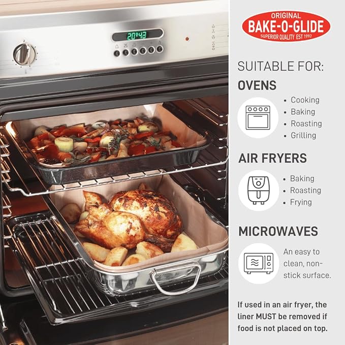 Bake-O-Glide STD0150 Non Stick Reusable Cooking/Baking Sheet, Brown, 400 x 330mm