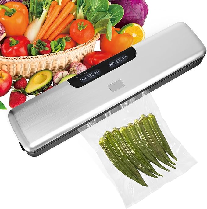 Vacuum Sealer: Food Saver Vacuum Sealer Machine, 75kpa One-Touch Automatic Food Sealer, Seal in 10-20 Seconds Food Storage Vacuum Sealers, Preserves Freshness for Food Kitchen Appliances