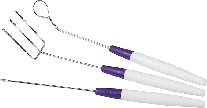 Wilton Candy Melts Candy Dipping Tool Set, Ideal for Strawberries, Cake Pops, Pretzels or Marshmallows, Includes 3-Prong Fork, Cradling Spoon and Spear, Tools Only, Candy Melts Not Included