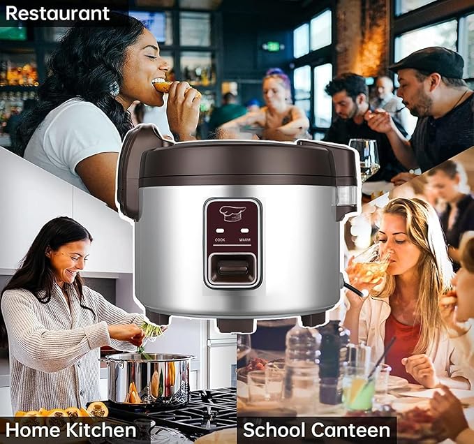 13L Commercial Large Capacity Rice Cooker for Resturant | 60 Cups rice cooked with One-Touch Operation | Auto keep warm for 12h