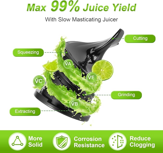 Masticating Juicer Attachment for KitchenAid Stand Mixer,Slow Cold Press Juicer for Kitchenaid Accessory with 4.5" Large Feed Chute,2 * 28oz Cups for Fruits & Vegetables by Aifeel