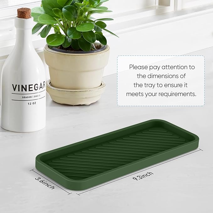 EG-SIPRO Kitchen Sink Organizer Tray,Sponge Holder for Kitchen Sink Bathroom Counter Tray Sponge Caddy Silicone Soap Holder for Soap dispenser, Bottle, Dishwashing Accessories(2-pack)