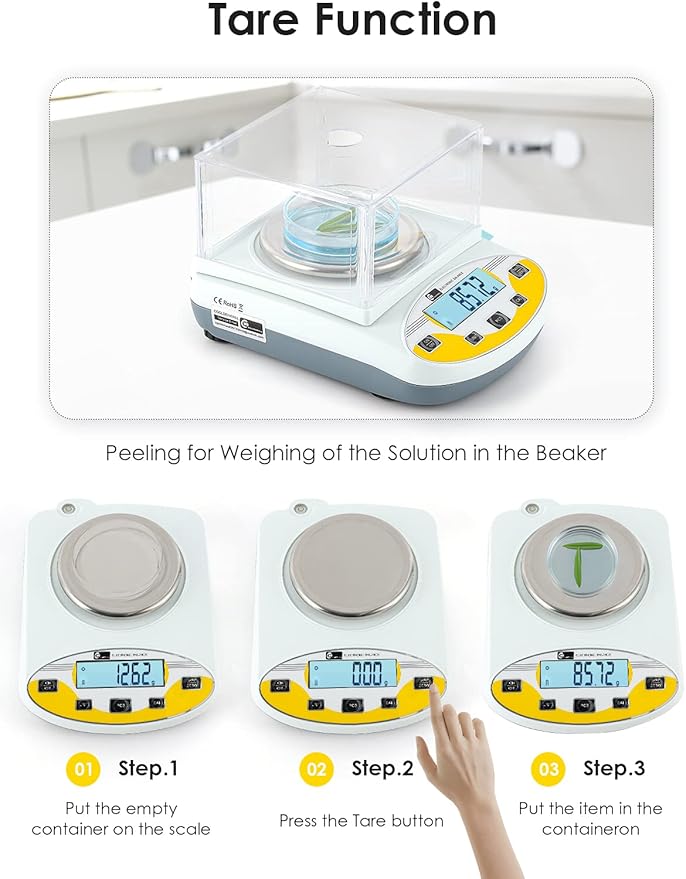 CGOLDENWALL Precision Lab Scale 1000gX0.01g Analytical Electronic Balance Digital Laboratory Scale Precision Jewelry Scales Kitchen Precision Weighing Electronic Scales Calibrated 110V (1000g, 0.01g)